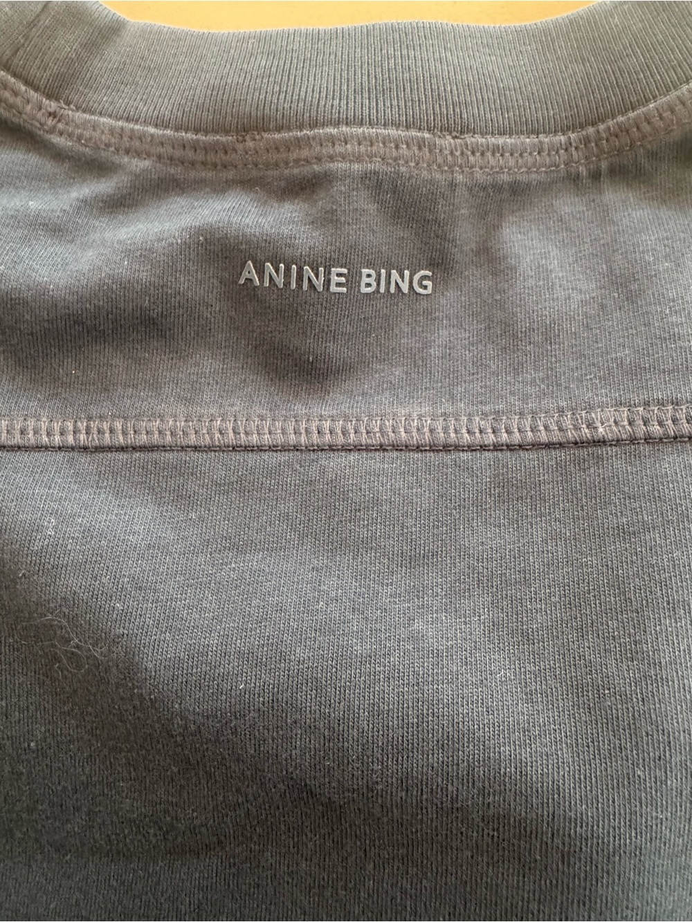 NWT Anine Bing navy JAYLIN TEE COLLEGIATE xs - Picture 4 of 4